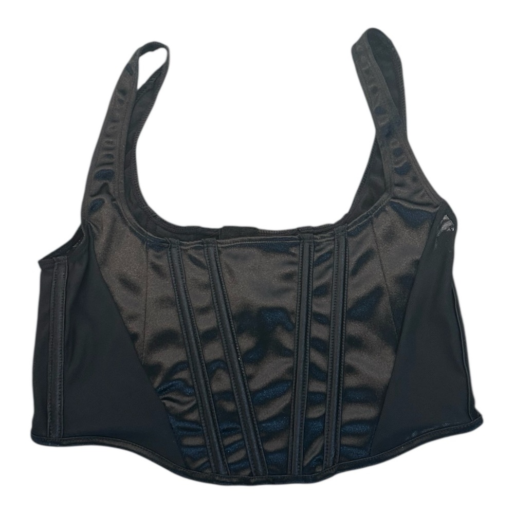 Mono B Black Corset Crop Top Size Small NWT NEW